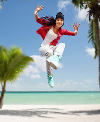 Image showing beautiful dancing girl jumping