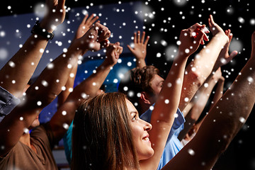 Image showing smiling friends at concert in club