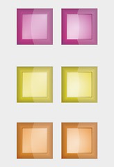 Image showing six color square badges or buttons