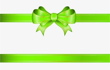 Image showing green ribbon and bow