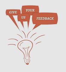 Image showing give us your feedback speech bubbles and bulb