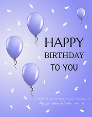 Image showing birthday card with balloons