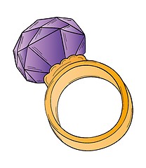 Image showing gold ring with big stone