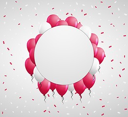 Image showing circle badge and red balloons