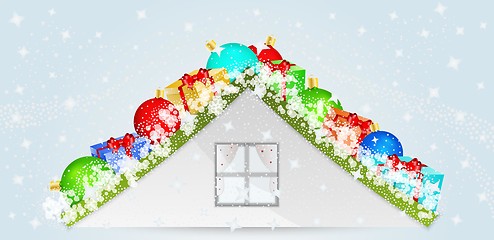 Image showing roof with many christmas objects