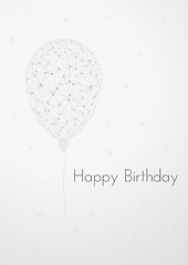 Image showing birthday card with linear balloon