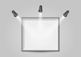 Image showing three lights and silver frame