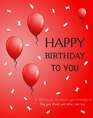 Image showing birthday card with balloons