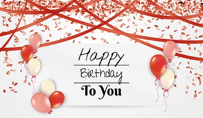 Image showing birthday card with balloons