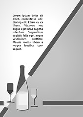 Image showing gray bottle with glasses dark infographics