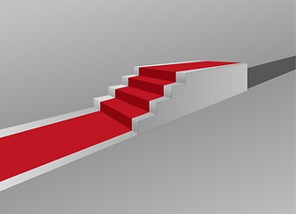 Image showing stairs with red carpet