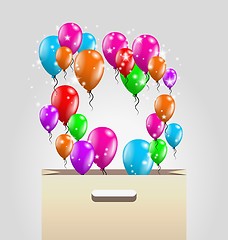 Image showing shopping paper bag and balloons