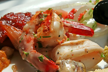 Image showing Prawns and seafood