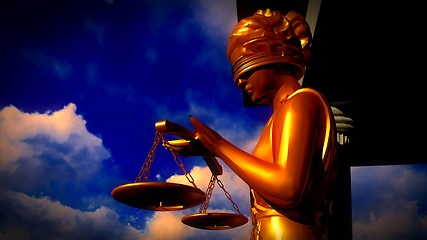 Image showing Themis - lady of justice in court