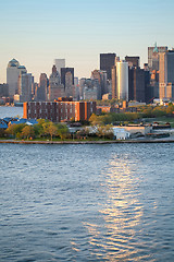 Image showing Financial District at sunset