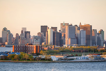 Image showing Manhattan Financial District and Governors Island