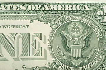 Image showing macro of US dollar money banknote