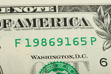 Image showing macro of US dollar money banknote