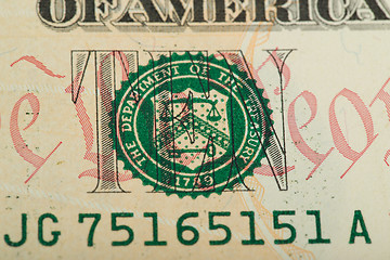 Image showing macro of US dollar money banknote