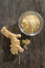 Image showing Ginger fresh root and ginger spice