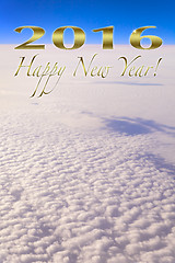 Image showing Happy New Year 2016 Greeting Levitating High Up