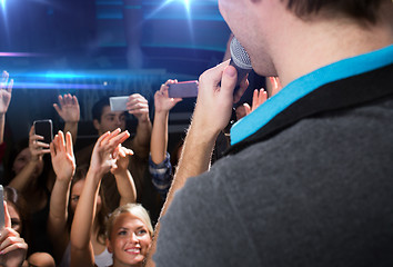 Image showing close up of happy people at concert in night club