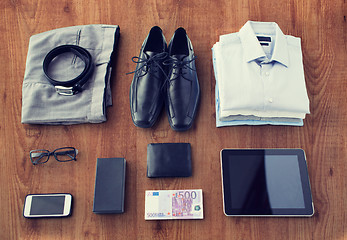 Image showing close up of formal clothes and personal stuff