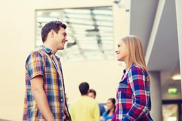 Image showing group of smiling students outdoors