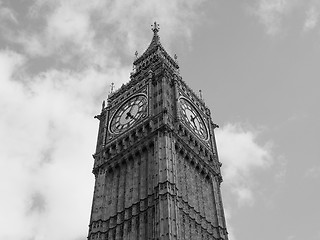 Image showing Black and white Big Ben in London