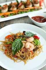 Image showing Thai Shrimp with Noodles Meal