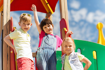 Image showing group of happy kids on children playground