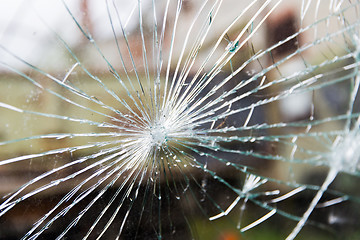 Image showing broken glass with cracks