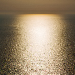 Image showing in santorini    greece sunset and the sky mediterranean red sea