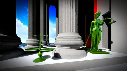 Image showing Themis - lady of justice in court