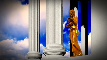 Image showing Themis - lady of justice in court