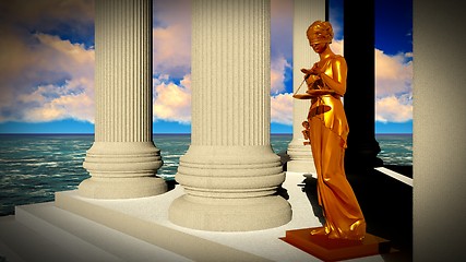 Image showing Themis - lady of justice in court