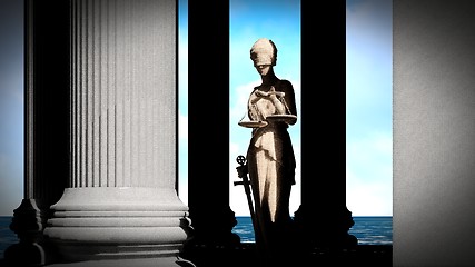 Image showing Themis - lady of justice in court