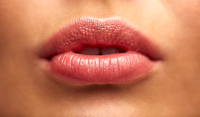 Image showing close up of young woman lips