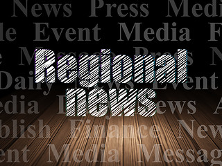 Image showing News concept: Regional News in grunge dark room