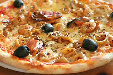Image showing Seafood pizza