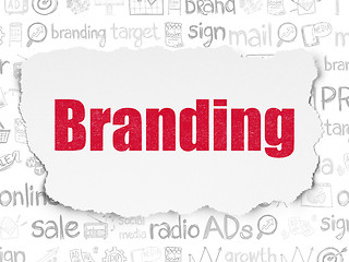 Image showing Marketing concept: Branding on Torn Paper background