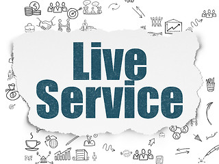 Image showing Finance concept: Live Service on Torn Paper background