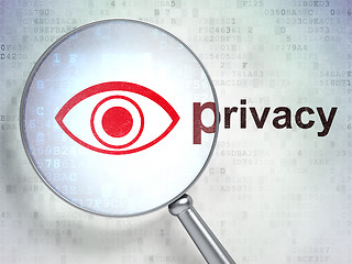 Image showing Privacy concept: Eye and Privacy with optical glass