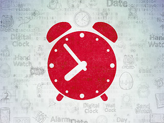 Image showing Time concept: Alarm Clock on Digital Paper background