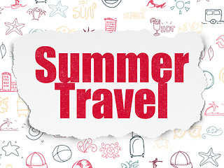 Image showing Vacation concept: Summer Travel on Torn Paper background