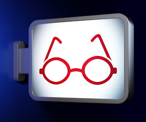 Image showing Education concept: Glasses on billboard background