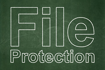 Image showing Security concept: File Protection on chalkboard background