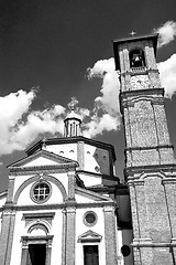 Image showing monument  clock tower in italy europe old  stone and bell