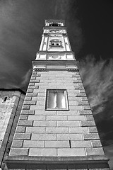 Image showing monument  clock tower in italy europe old  stone and bell