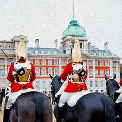 Image showing in london england horse and cavalry for    the queen